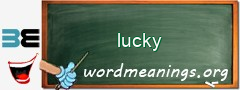 WordMeaning blackboard for lucky